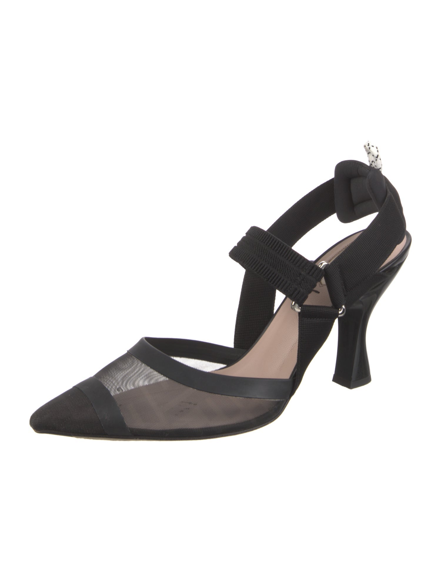 Fendi Zucca FF Logo Mesh Slingback Pumps